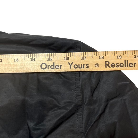 Eileen Fisher Jacket Womens Large Black Fleece Lined Removable Hood High Neck - Picture 14 of 16